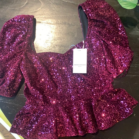 Amanda Uprichard Tops - Amanda Uprichard Purple Sequin Top